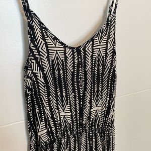 Black and white Aztec print design romper